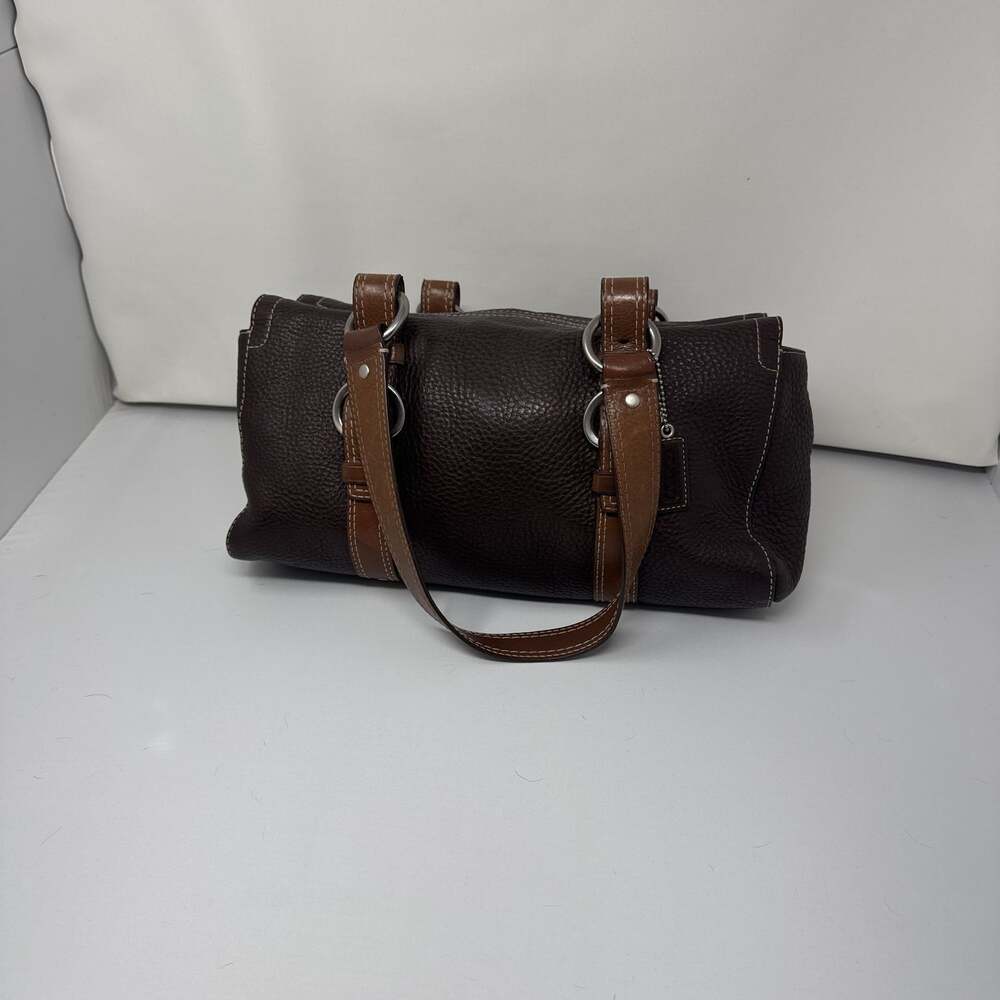 COACH Chelsea F10887 Pebble Leather Brown Satchel Handbag Purse